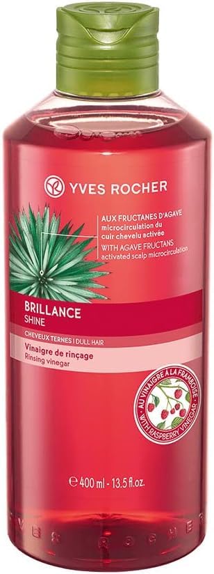 Yves Rocher Vinaigre De Brillance Raspberry Shine Vinegar Dull Hair Rinse Shine Enhancing 400 ml./13.5 fl.oz.