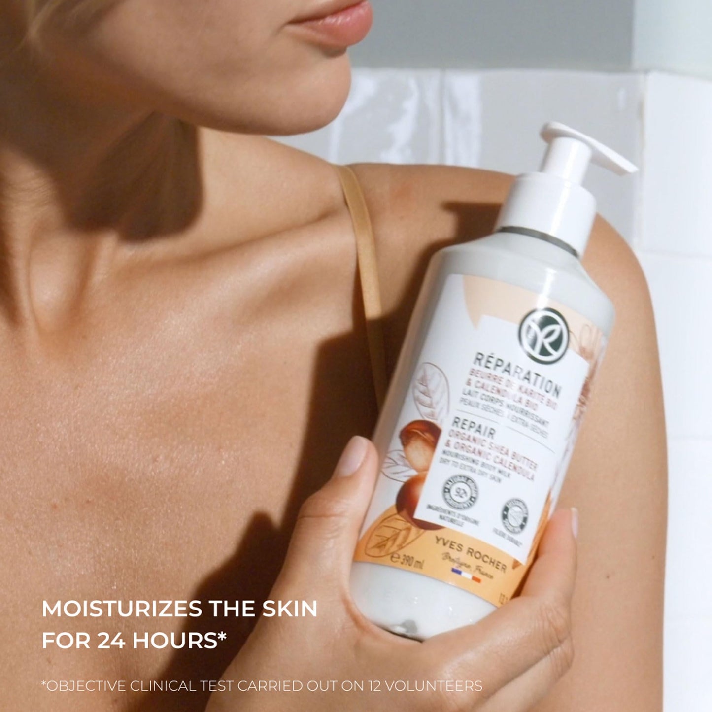 Yves Rocher Repair Lotion for Extra Dry Skin, Hand and Body Lotion to Repair & Nourish, 13 FL OZ