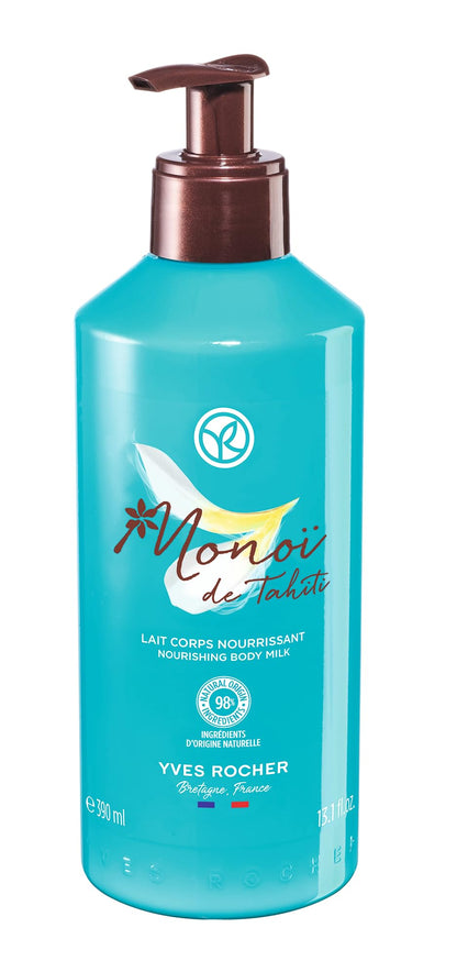 Yves Rocher Monoï de Tahiti Monoi Moisturizing Body Milk Coconut and Tiare Scent Lotion All Skin Types 390 ml./13.1 fl.oz.