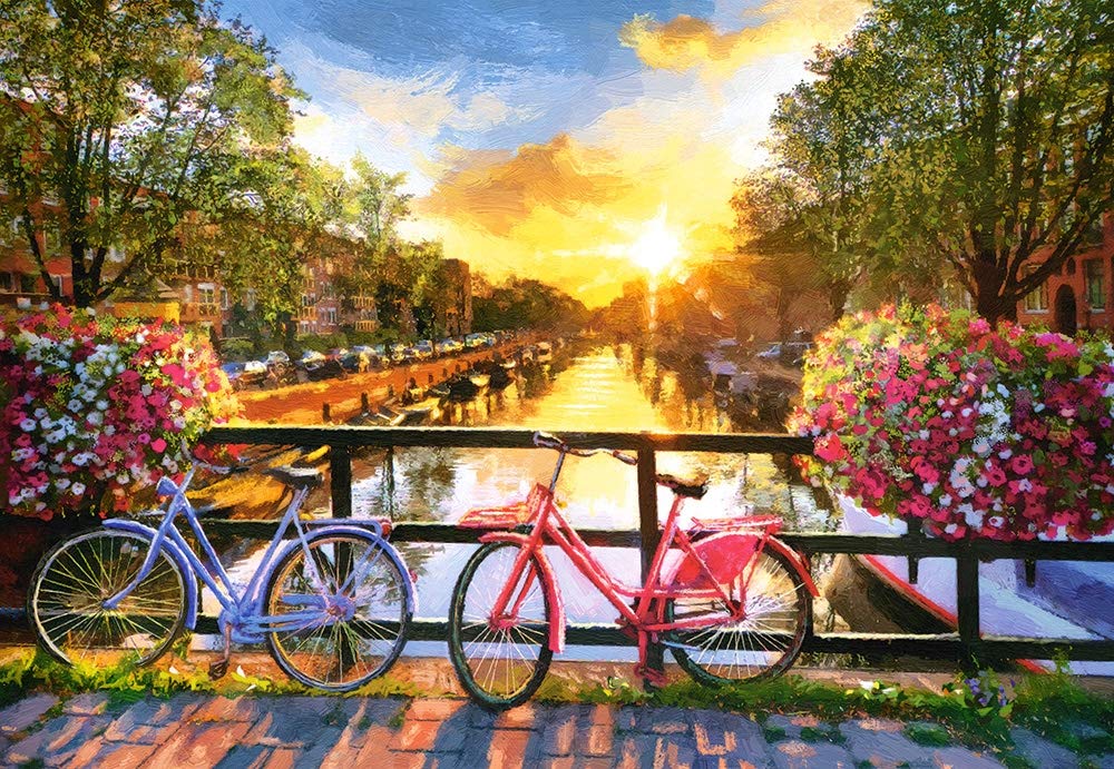 Castorland Puzzle 1000 Pieces, Picturesque Amsterdam with Bicycles - С-104536