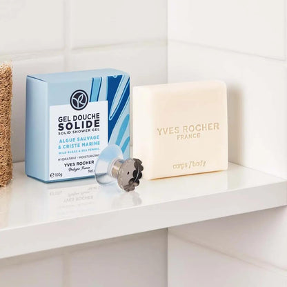 Yves Rocher Wild Algae & Sea Fennel Nourishing Solid Shower Gel Bath & Body Routine Women Men Day Care No Soap 100 g./3.3 oz.