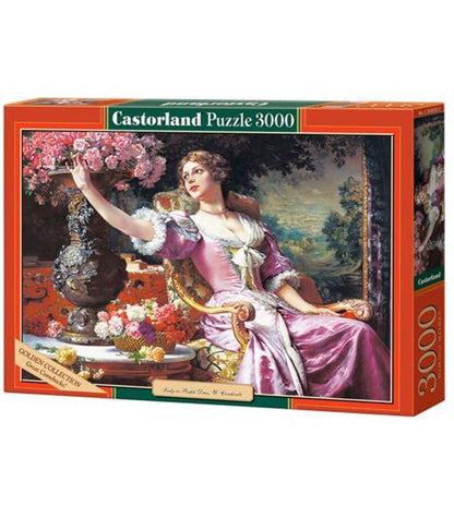 Castorland Lady in a Purple Dress Jigsaw Puzzle - C-300020, 3000 Pieces - Elegance Unveiled in Puzzle Form