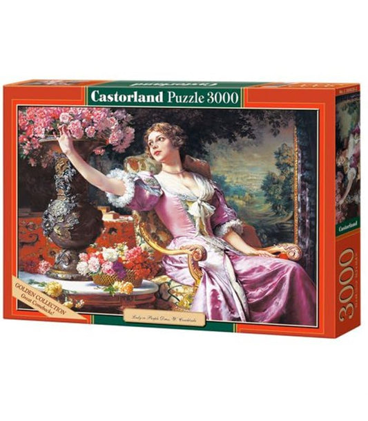 Castorland Lady in a Purple Dress Jigsaw Puzzle - C-300020, 3000 Pieces - Elegance Unveiled in Puzzle Form