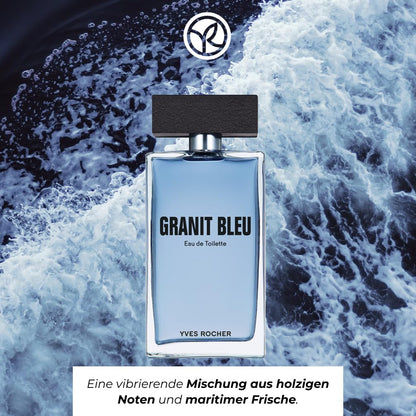 Yves Rocher Granit Bleu Eau de Toilette for Men Long Lasting Fragrance 100 ml./3.3 fl.oz.