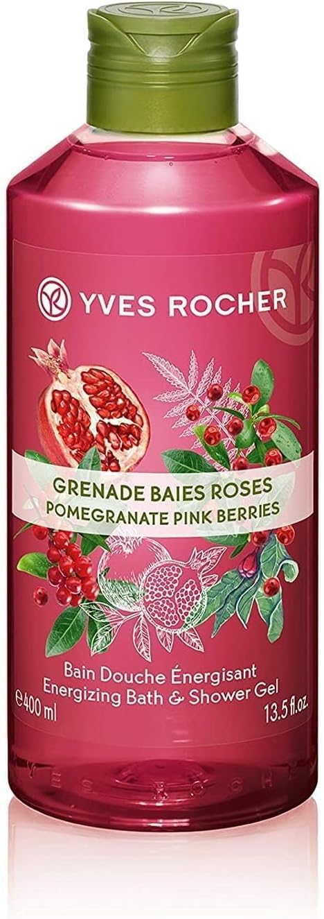 Yves Rocher Pomegranate and Pink Berries Nourishing Shower Gel Bath & Body Routine Women Men Day Care 400 ml./13.5.oz.