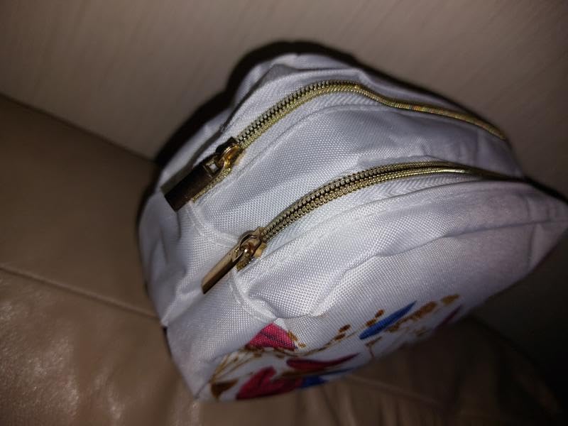 Yves Rocher Dual-Compartment Makeup Bag 7.1 x 3.5 x 4.1 inches, White