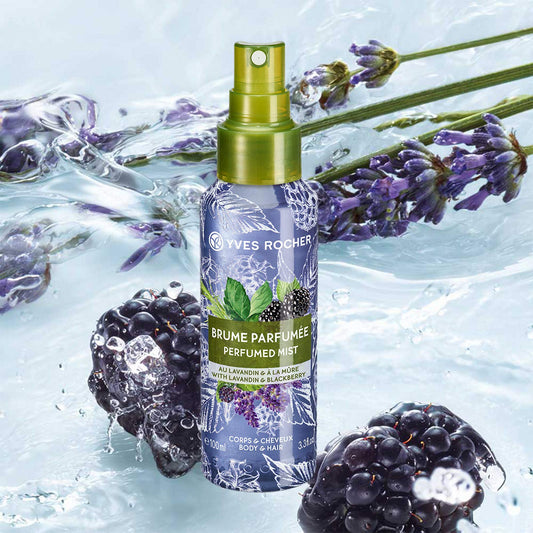 Yves Rocher Les Plaisirs Nature Perfumed Mist Lavandin Blackberry Spray for Body & Hair -100 ml./3.38 fl.oz.