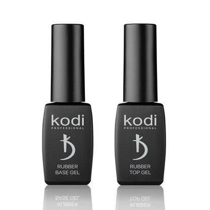 Professional Rubber Top & Base Gel Set By Kodi | 8ml 0.27 oz| Soak Off, Polish Fingernails Coat Kit | For Long Lasting Nails Layer | Easy To Use, Non-Toxic & Scentless | Cure Under LED Or UV Lamp