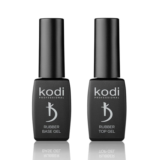 Professional Rubber Top & Base Gel Set By Kodi | 8ml 0.27 oz| Soak Off, Polish Fingernails Coat Kit | For Long Lasting Nails Layer | Easy To Use, Non-Toxic & Scentless | Cure Under LED Or UV Lamp