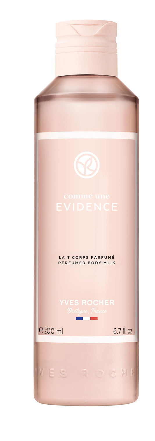 Yves Rocher Comme une Evidence Perfumed Body Lotion bottle, Paraben Free, Enriched with Sesame Oil and Organic Cornflower Water, Made in France, Bottle 200 ml (Body Lotion)