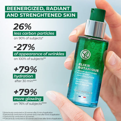 Yves Rocher Elixir Botanique Fortifying Anti-Pollution Daily Serum | Face Serum Protects Against Harmful Effects of Pollution | 1.69 Fl Oz