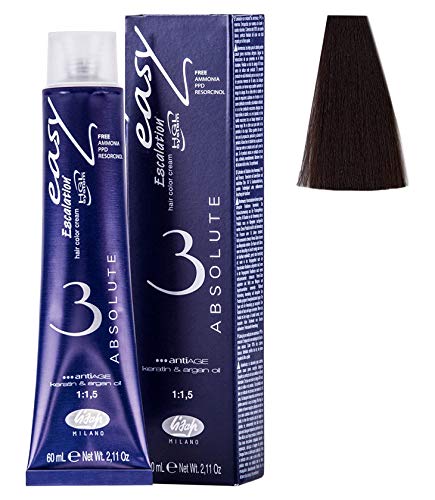 Lisap Easy Absolute 3 Hair Color Cream, 60 ml./2 fl.oz. (55/07 - Chestnut)