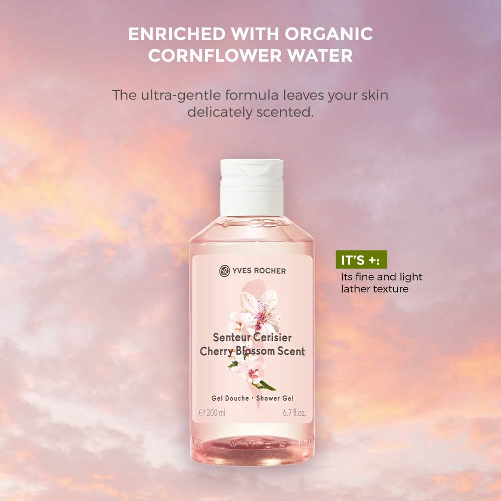 Yves Rocher Cherry Blossom Scent, cherry bloom, Shower Gel, 200 ml./6.7 fl.oz.