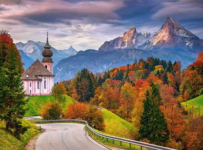 CASTORLAND 2000 Piece Jigsaw Puzzles, Autumn in Bavarian Alps, Germany, Idylic Landscape, Tyrolean Alps, Adult Puzzles, Castorland C-200795-2