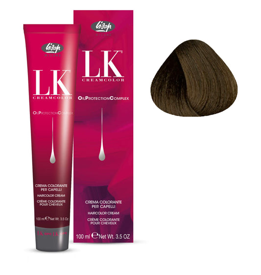 Lisap LK Oil Protection Complex Hair Color Cream, 100 ml./3.38 fl.oz. (6/26 - Dark Ash Copper Blonde)
