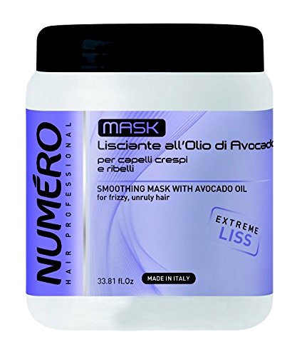 Brelil Numero Smoothing Mask with Avocado Oil for frizzy, unruly hair (33.81 fl.oz.)