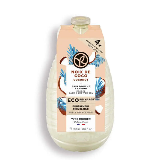 Yves Rocher Coconut Nourishing Shower Gel Bath & Body Routine Women Men Day Care 600 ml./20.2 fl.oz.