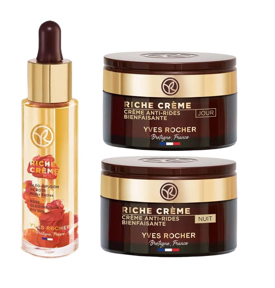 Yves Rocher Riche Creme Nourishin Anti Wrinkle Serum and Day/Night Cream Set Mature Skin