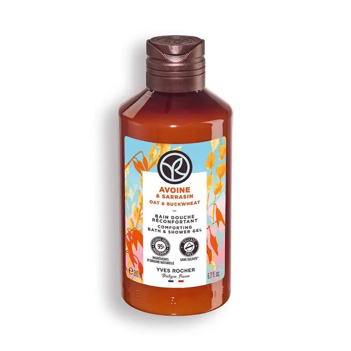 Yves Rocher Oats & Buckwheat Nourishing Shower Gel Bath & Body Routine Women Men Day Care 200 ml./6.7fl.oz.