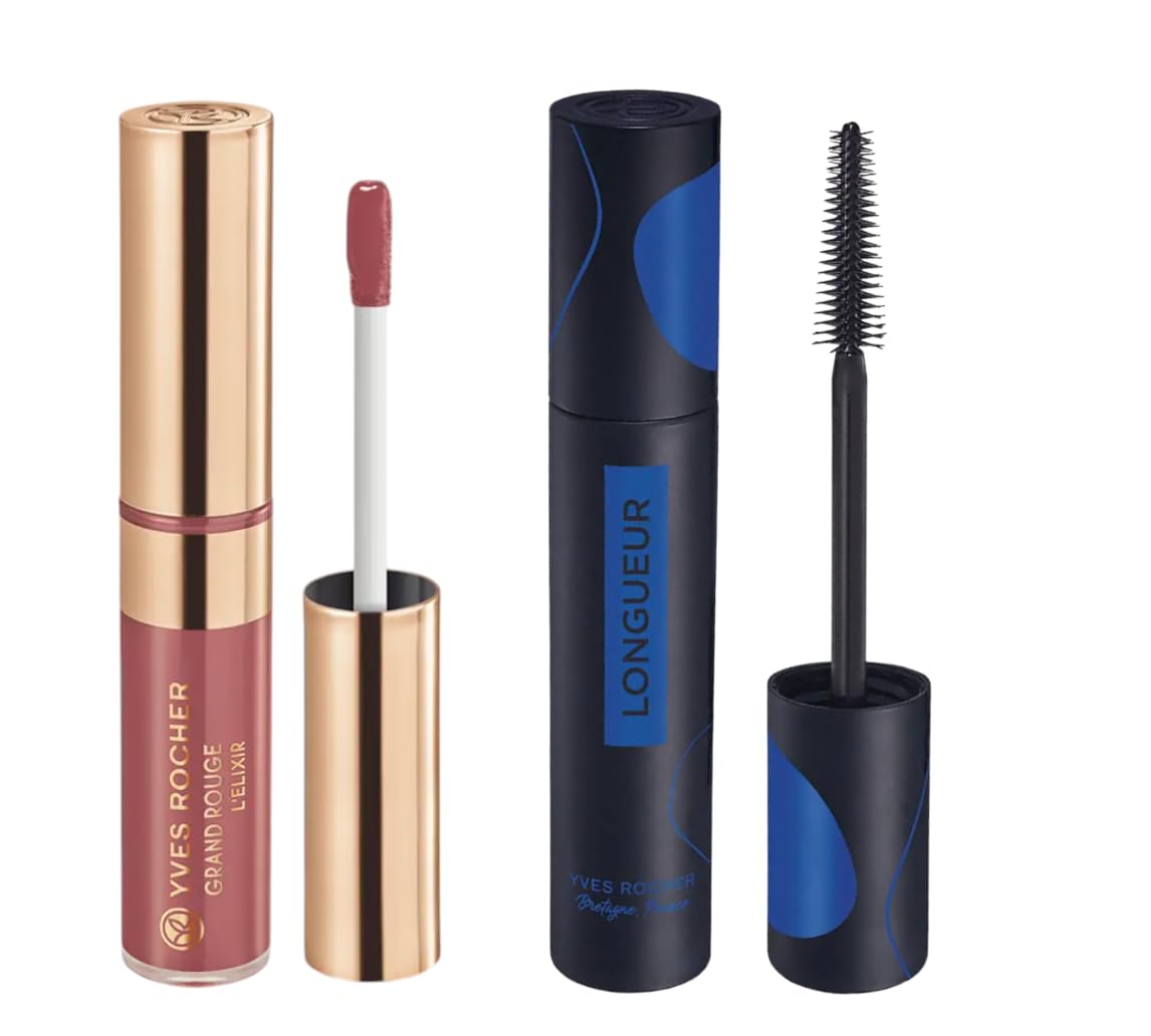 Yves Rocher Metamorphosis Mascara Black Grand Rouge l'Elixir Lip Gloss Set of 2-7.8 g and 7 ml