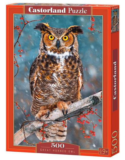 Castorland Puzzle 500 Pieces, Great Horned Owl - В-52387