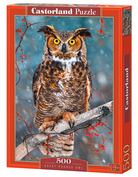 Castorland Puzzle 500 Pieces, Great Horned Owl - В-52387