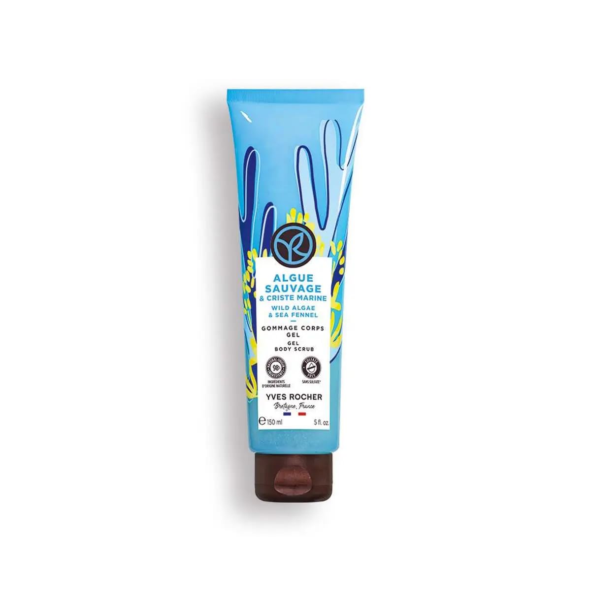 Yves Rocher Wild Algae and Sea Fennel Body Scrub Exfoliating Cream for Smooth, Purified Skin - 150 ml./5 fl.oz.