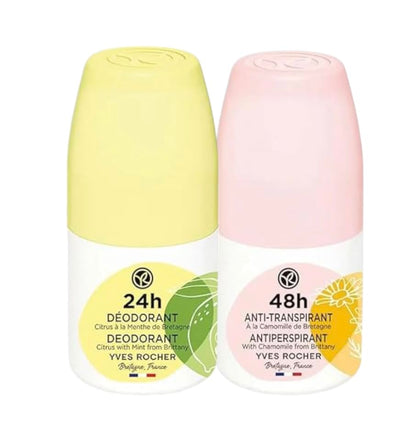 Yves Rocher 48H Antiperspirant – Long-Lasting Freshness, No White Marks, Gentle on Skin – 50ml / 1.7flOz