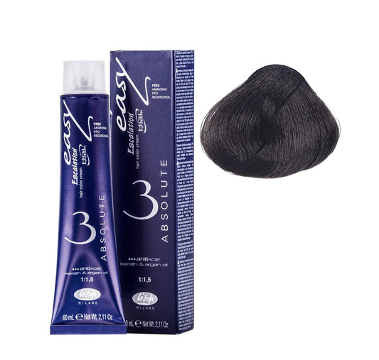 Lisap Easy Absolute 3 Hair Color Cream, 60 ml./2 fl.oz. (55/21 - Deep Coolest Light Ash Brown)