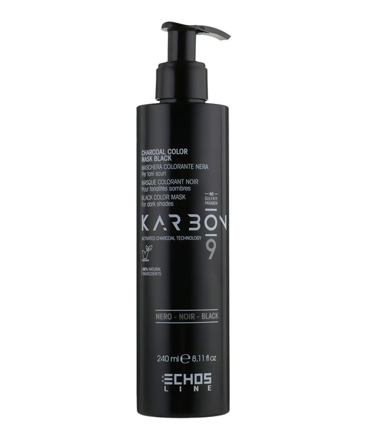 ECHOS LINE Echosline Karbon 9 Charcoal Color Mask Black, 240 ml./8.1 fl.oz.