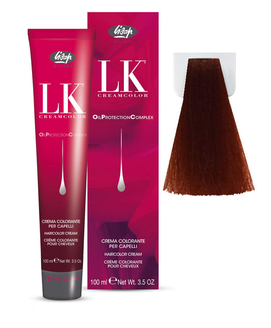 Lisap LK Oil Protection Complex Hair Color Cream, 100 ml./3.38 fl.oz. (7/6 - Medium Copper Blonde)