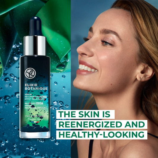 Yves Rocher Elixir Botanique Recovery Night Serum, Face Serum to Revitalize and Strengthen Skin, 1.01 Fl Oz