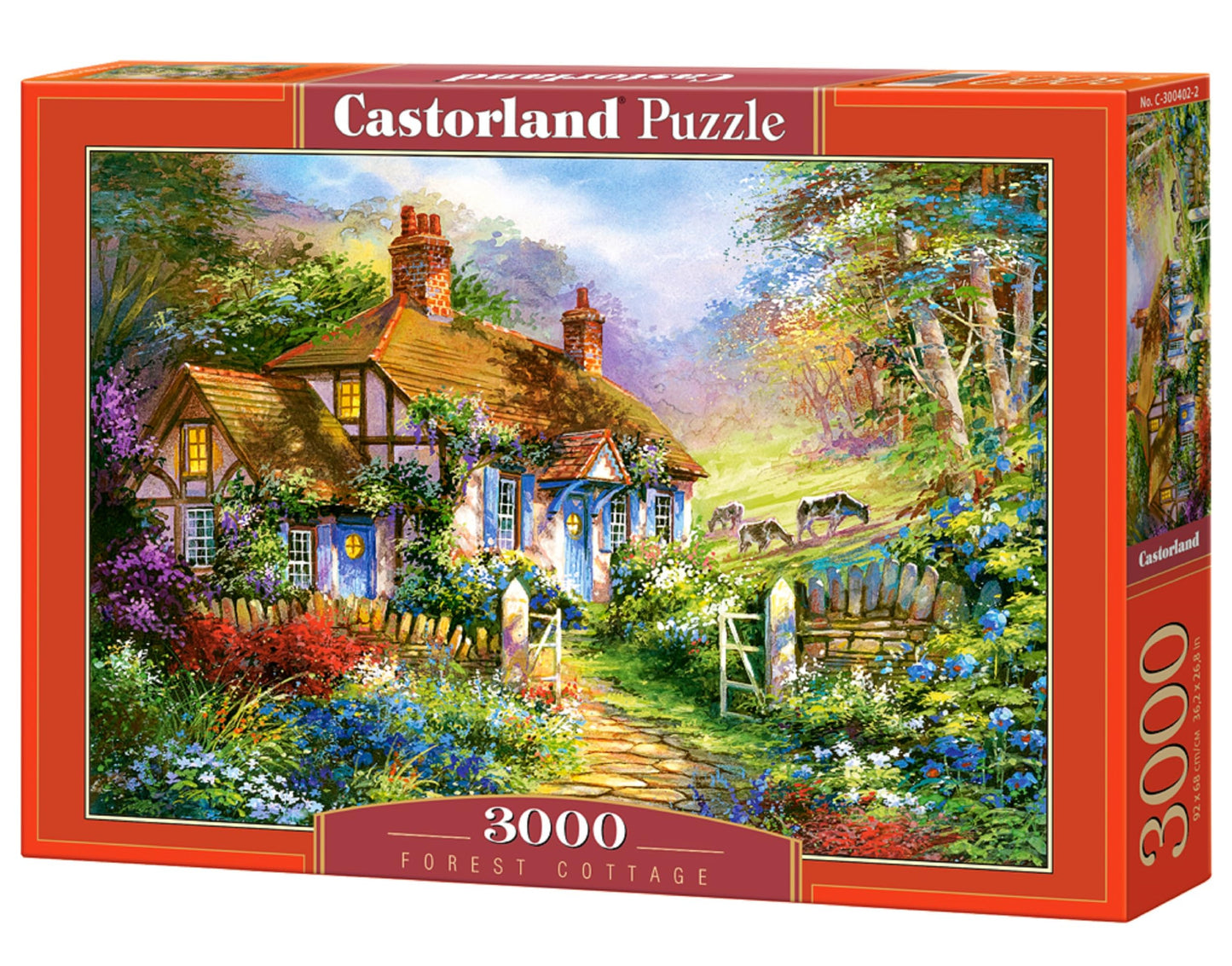Castorland 3000 Piece Jigsaw Puzzles, Forest Cottage, Charming Nook, Pond, Countryside, Adult Puzzles, C-300402-2, Small
