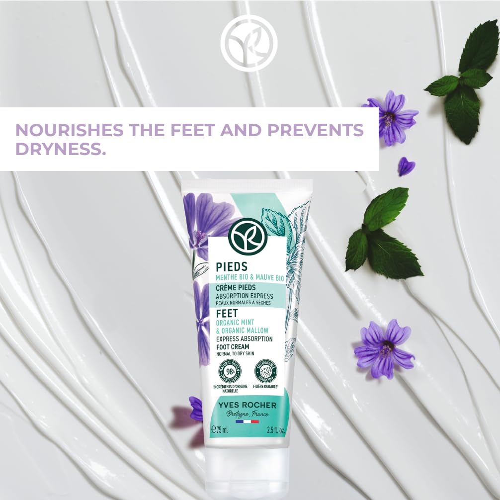 Yves Rocher Plant Care Feet Foot Cream Intensive Foot Care Cream Care Intensive Rebuilding and Provides the Feet with Long-Lasting Moisture