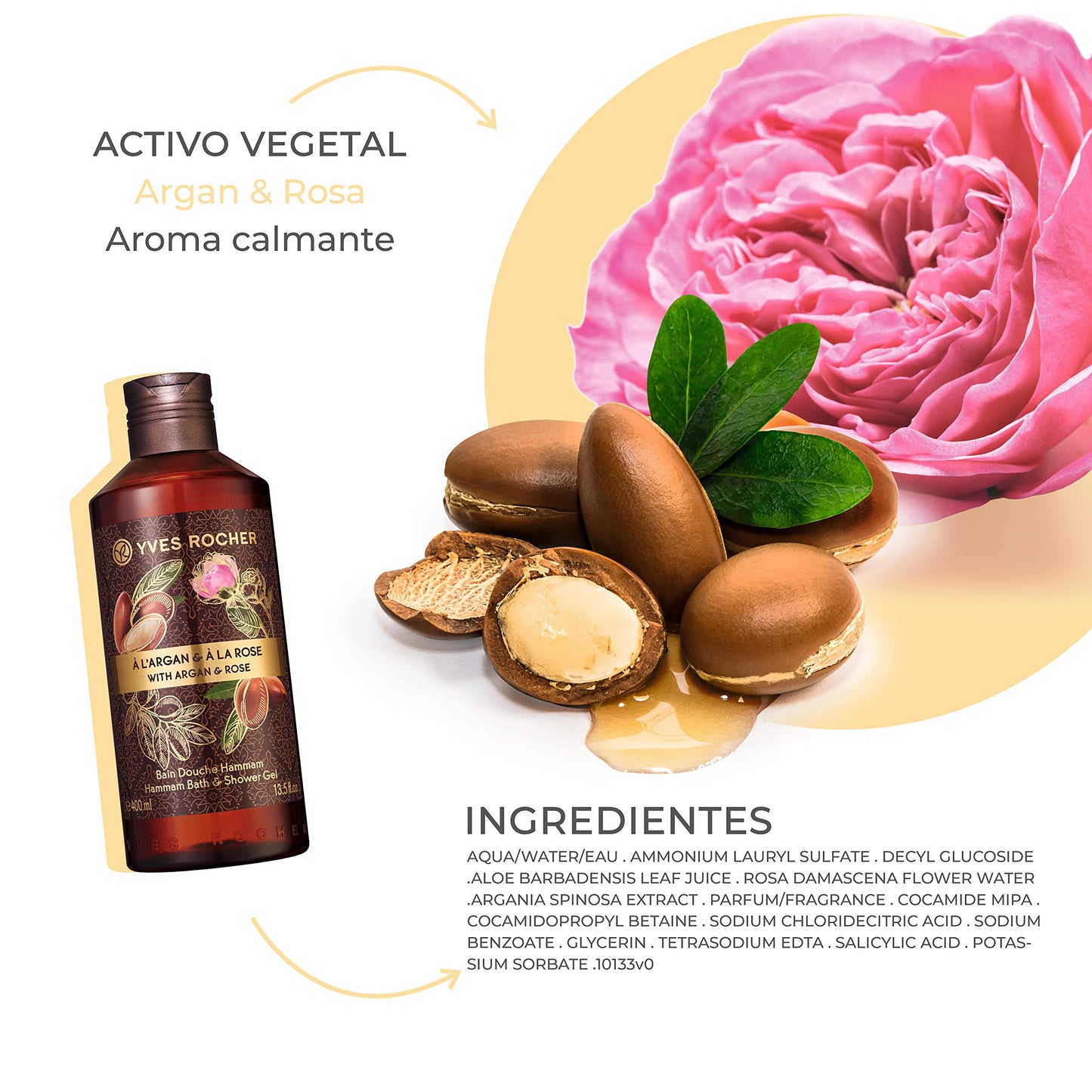 Yves Rocher Argan Rose Hammam Bath and Shower Gel (13.5 fl.oz.)