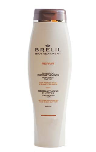 Brelil Bio Treatment Repair Shampoo with Bach Flowers and Organic Shea Butter for Treated Hair (8.45 fl.oz.)