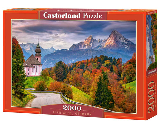 CASTORLAND 2000 Piece Jigsaw Puzzles, Autumn in Bavarian Alps, Germany, Idylic Landscape, Tyrolean Alps, Adult Puzzles, Castorland C-200795-2