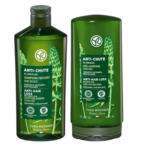 Yves Rocher Botanical Anti-Hair Loss Strengthening Conditioner and Shampoo Set of 2-300 ml./10.1 fl.oz. and 200 ml./6.7 fl.oz.