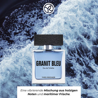 Yves Rocher Granit Bleu Eau de Toilette for Men Long Lasting Fragrance 50 ml./1.7 fl.oz.