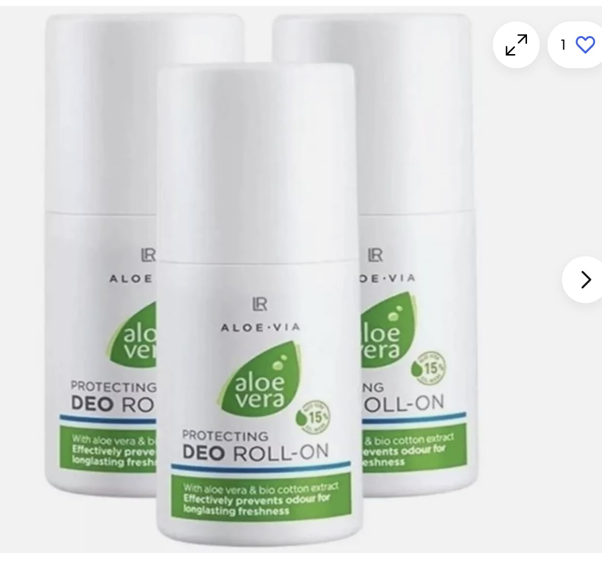 LR Aloe Vera Protective Roll-on Deodorant Natural Set of 3-50 ml./1.7 fl.oz.