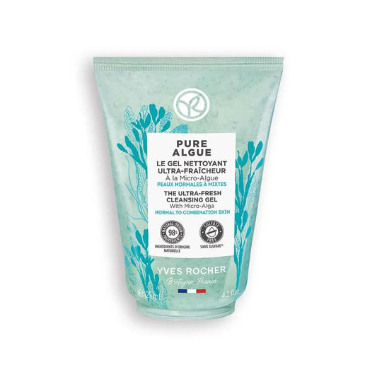 Yves Rocher Pure Algue Ultra Fresh Cleansing Gel Nourishing Moisturizing Alol Skin Types Women Men - 125 ml./4.2 fl.oz.