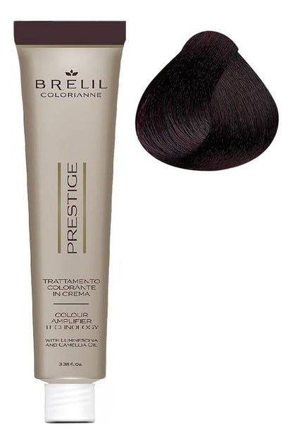 Brelil Colorianne Prestige Technologically Advanced Cream Dyeing Treatment Hydra Color Technology, Intense Purple Brown, 100 ml./3.38 fl.oz. (4/77)