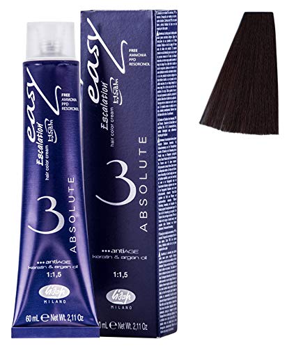 Lisap Easy Absolute 3 Hair Color Cream, 60 ml./2 fl.oz. (4/03 - Naturally Golden Brown)