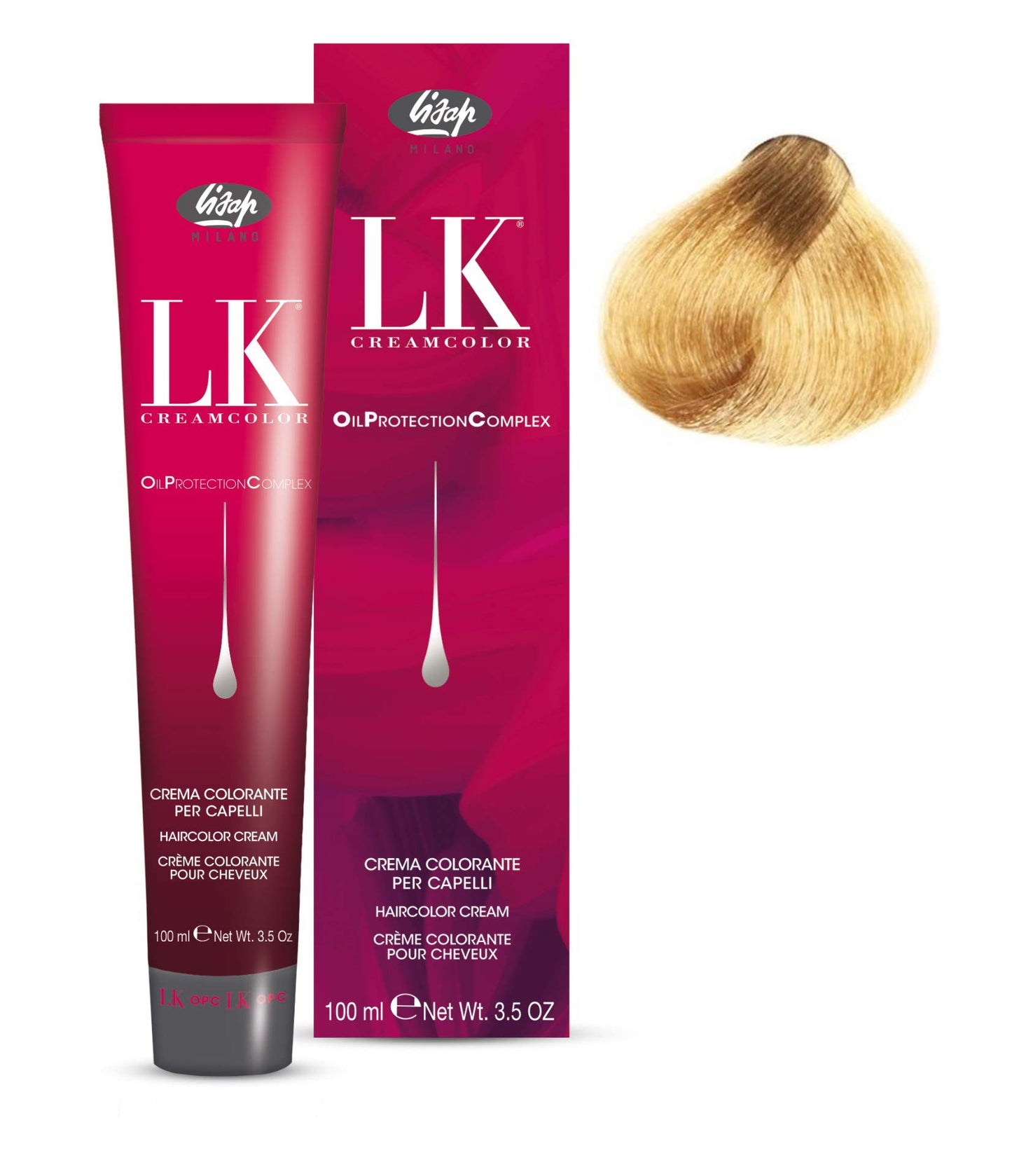 Lisap LK Oil Protection Complex Hair Color Cream, 100 ml./3.38 fl.oz. (9/07 - Very Light Beige Blonde)