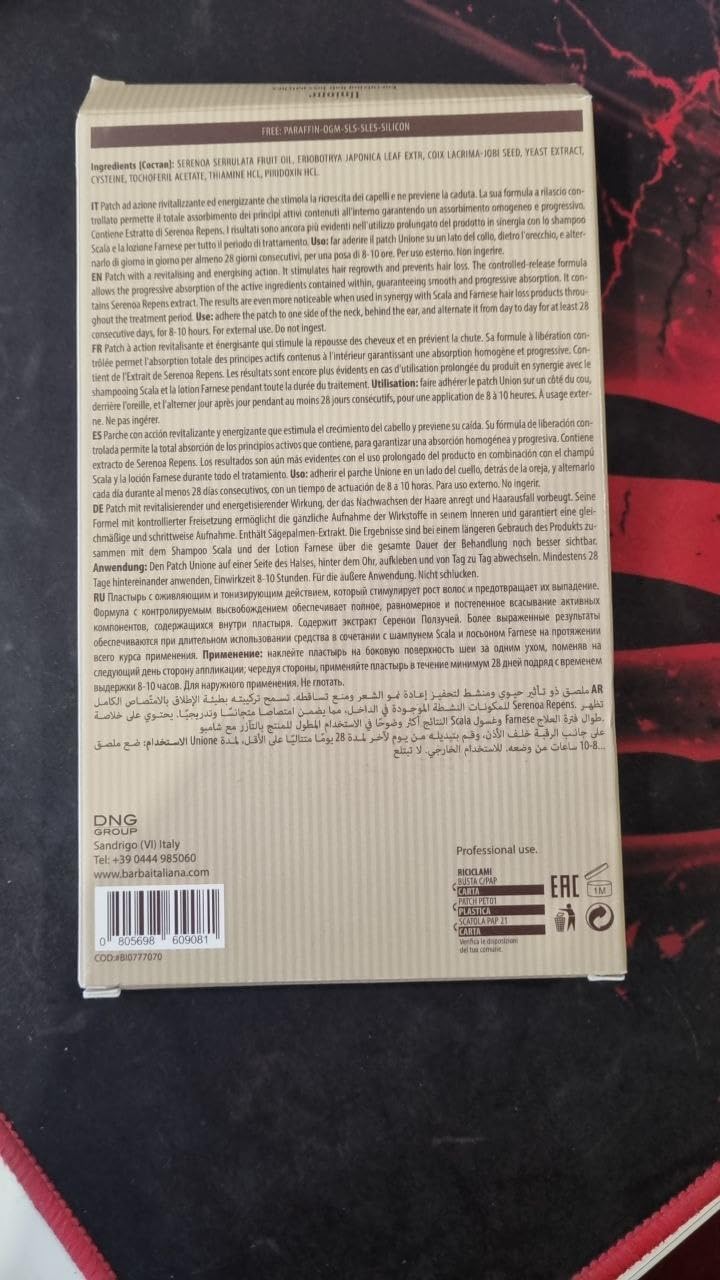 Barba Italiana Unione Energizing Hair Loss Patches for Men 20pcs - Targeted Scalp Treatment