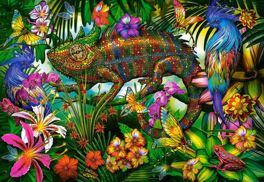 Castorland Multicolored Chameleon Jigsaw Puzzle - C-152162, 1500 Pieces - Vibrant Wildlife Challenge