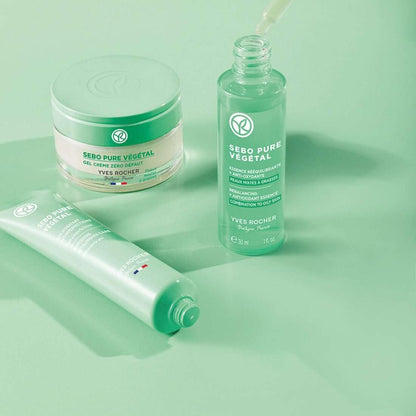 Yves Rocher Sebo Pure Vegetal Rebalancing Antioxidant Essence Organic Serum Combination & Oily Skin Solution - 30 ml. / 1 fl.Oz.
