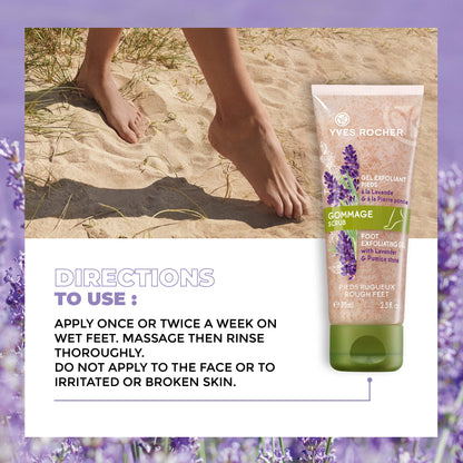 Yves Rocher Foot Exfoliating Gel | Reduce Calluses and Smooth Dry, Rough Skin | 2.5 fl oz