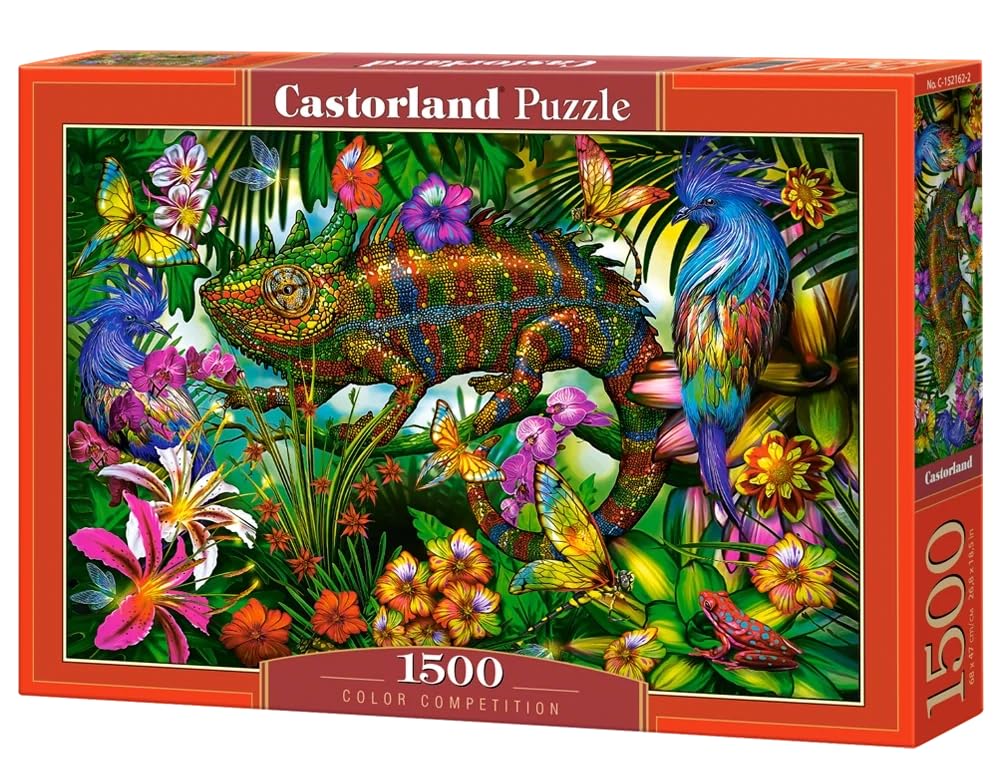 Castorland Multicolored Chameleon Jigsaw Puzzle - C-152162, 1500 Pieces - Vibrant Wildlife Challenge