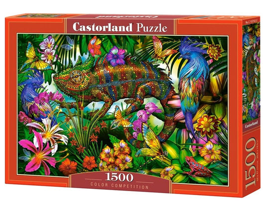 Castorland Multicolored Chameleon Jigsaw Puzzle - C-152162, 1500 Pieces - Vibrant Wildlife Challenge